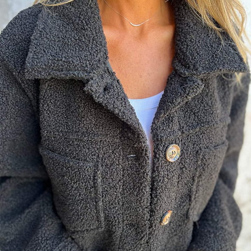 Button Front Jacket | Relaxed Fit with Collared Design