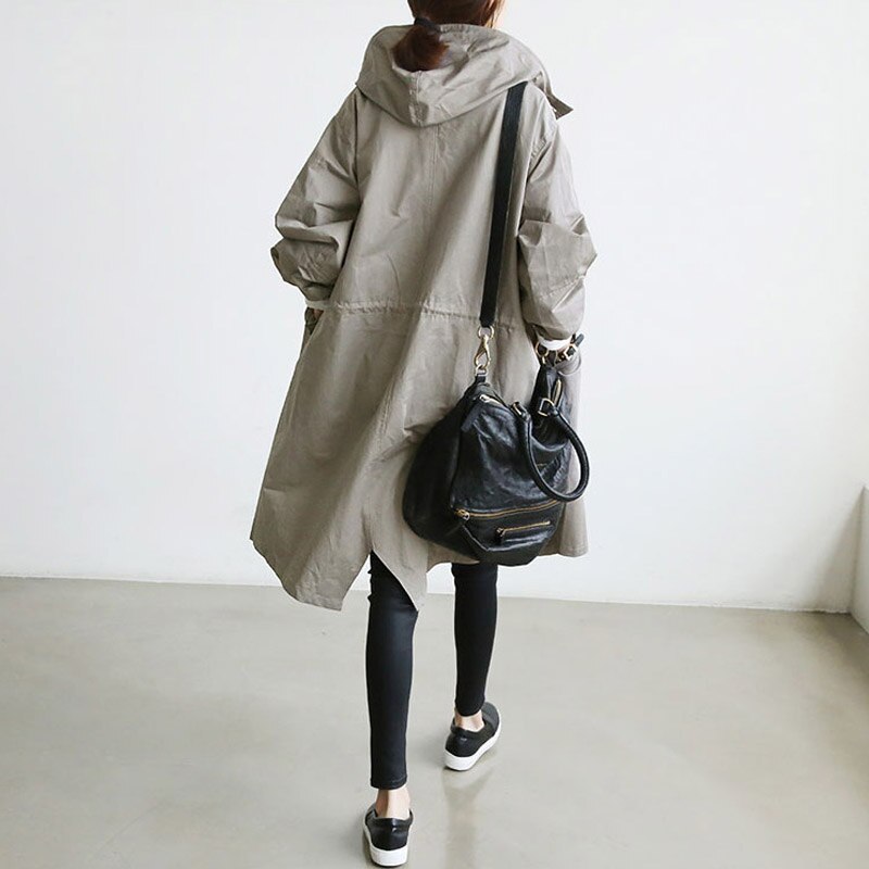 Trench Coat - Button Front Longline with Pockets