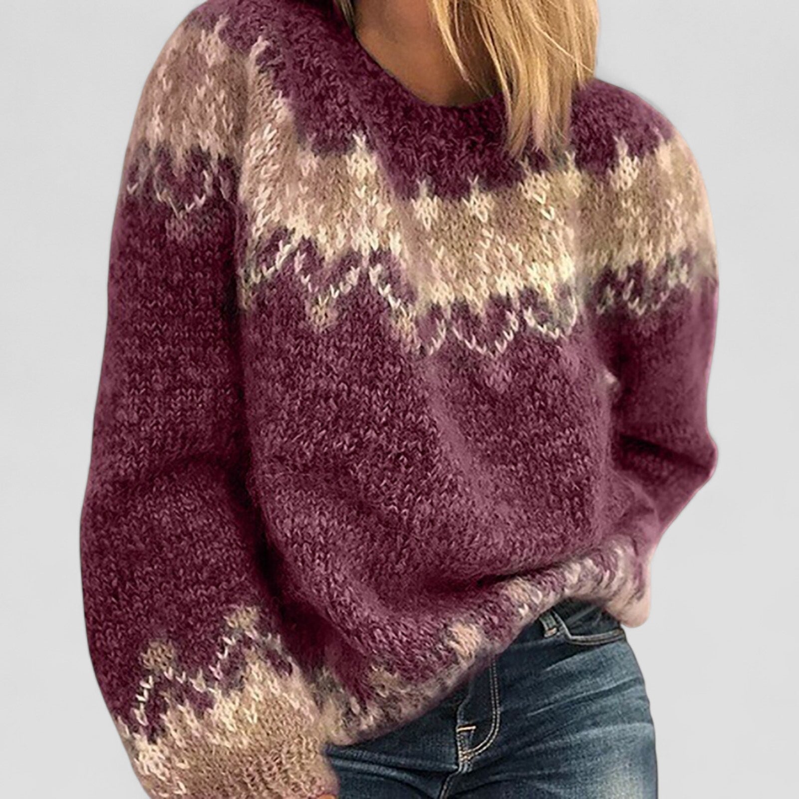Knitted Jumper | Relaxed Fit with Patterned Design
