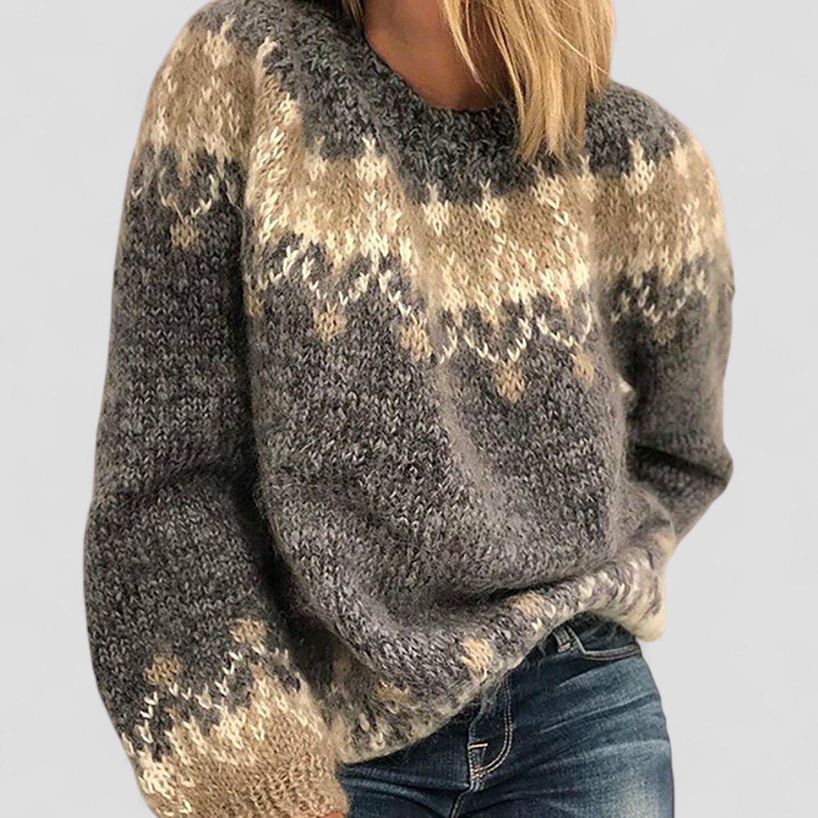 Knitted Jumper | Relaxed Fit with Patterned Design