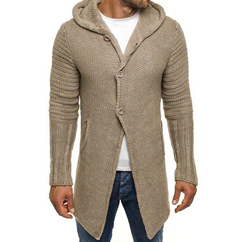 Long Knit Cardigan | Hooded Mid Length Style