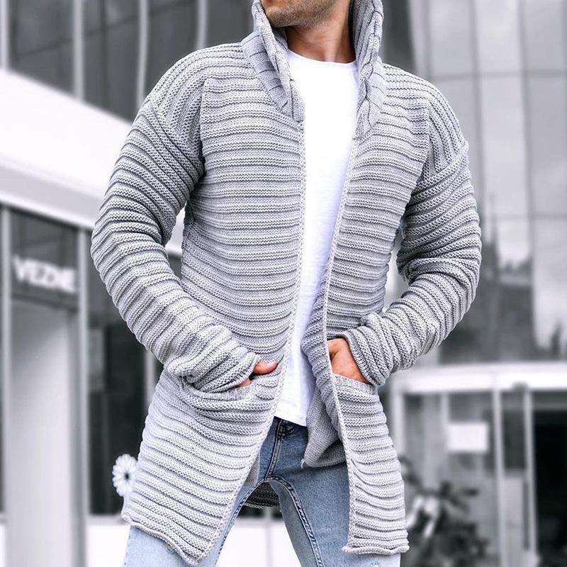 Striped Knit Cardigan - Open Front