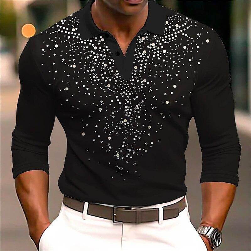Long Sleeve Polo Shirt - Slim Fit Party Style