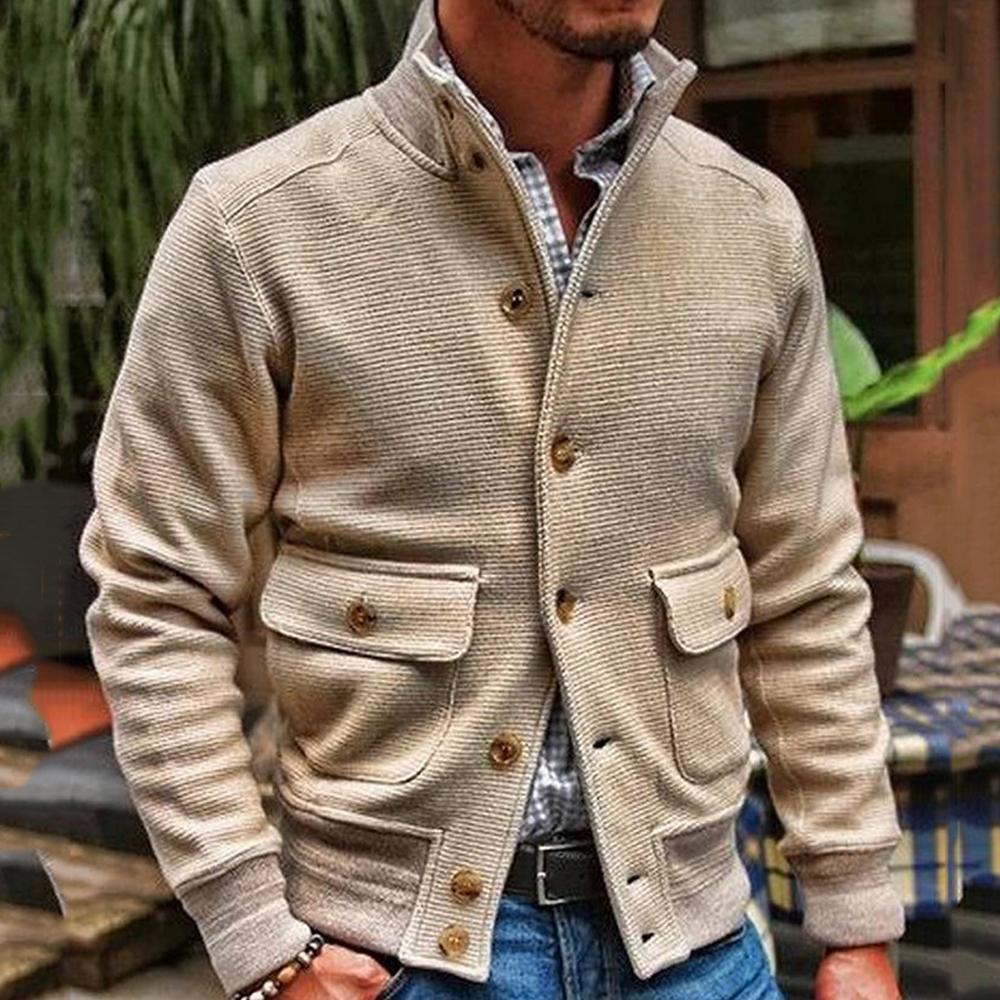 Casual Jacket | Stand Collar Button Front Design
