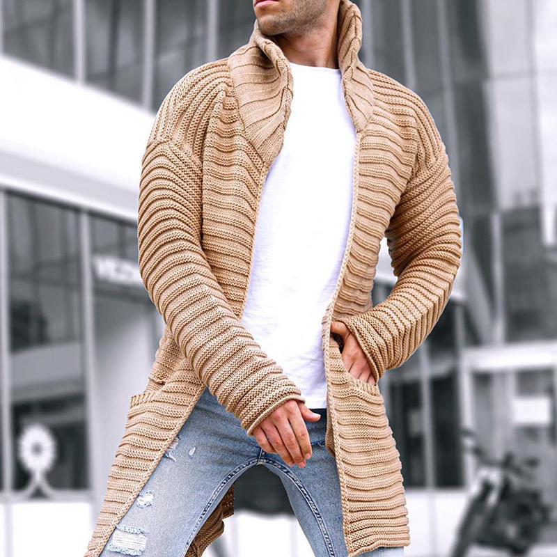 Striped Knit Cardigan - Open Front