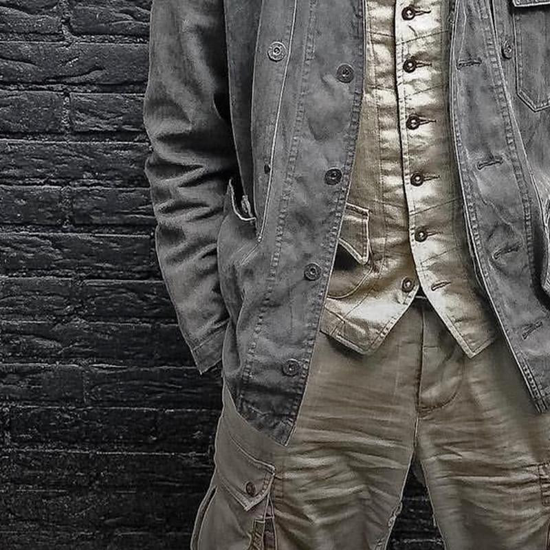 Vintage Utility Jacket | Multi Pocket Button Front