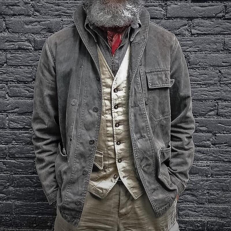 Vintage Utility Jacket | Multi Pocket Button Front