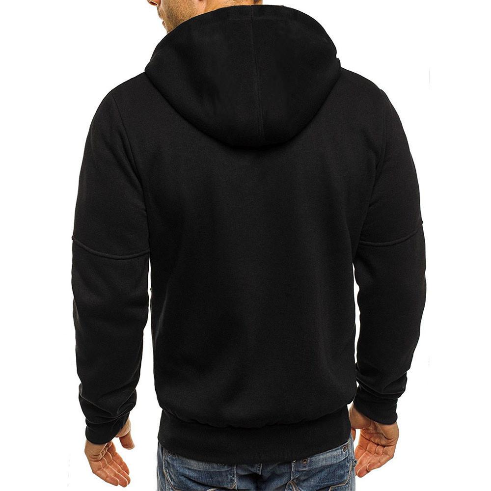 Zip Up Hoodie - Drawstring Hood with Multiple Zipper Pockets