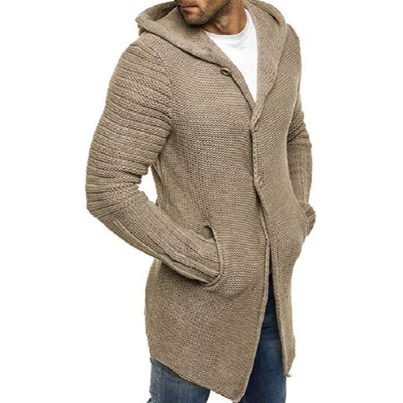 Long Knit Cardigan | Hooded Mid Length Style