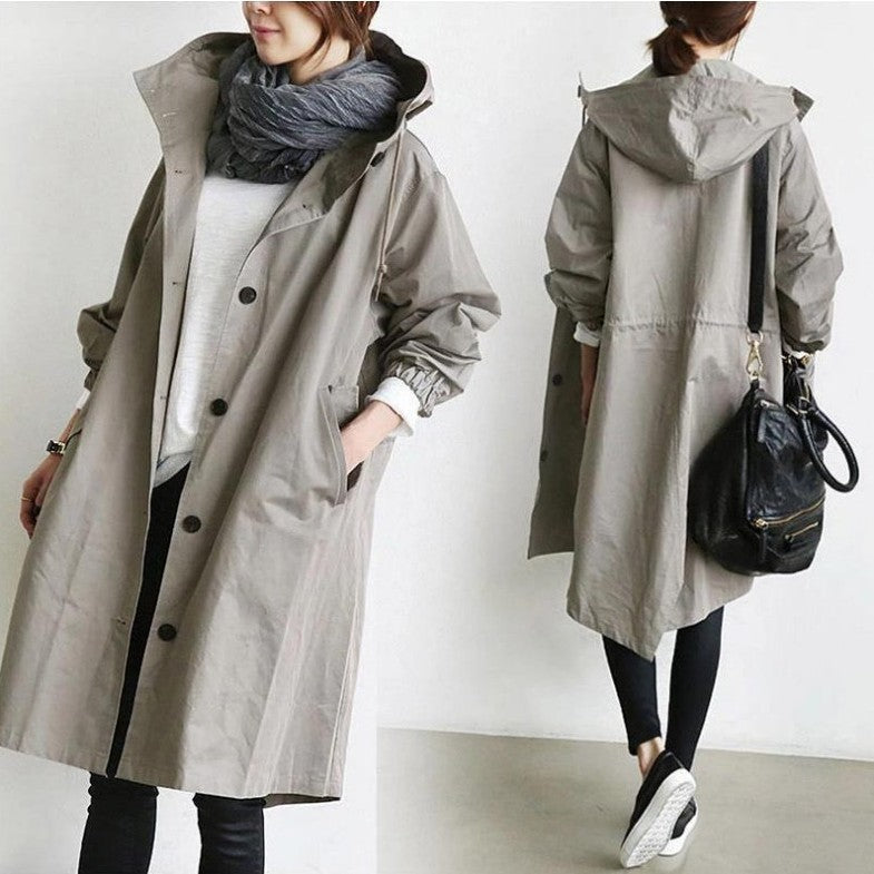 Longline Coat - Oversized Fit with Button Front
