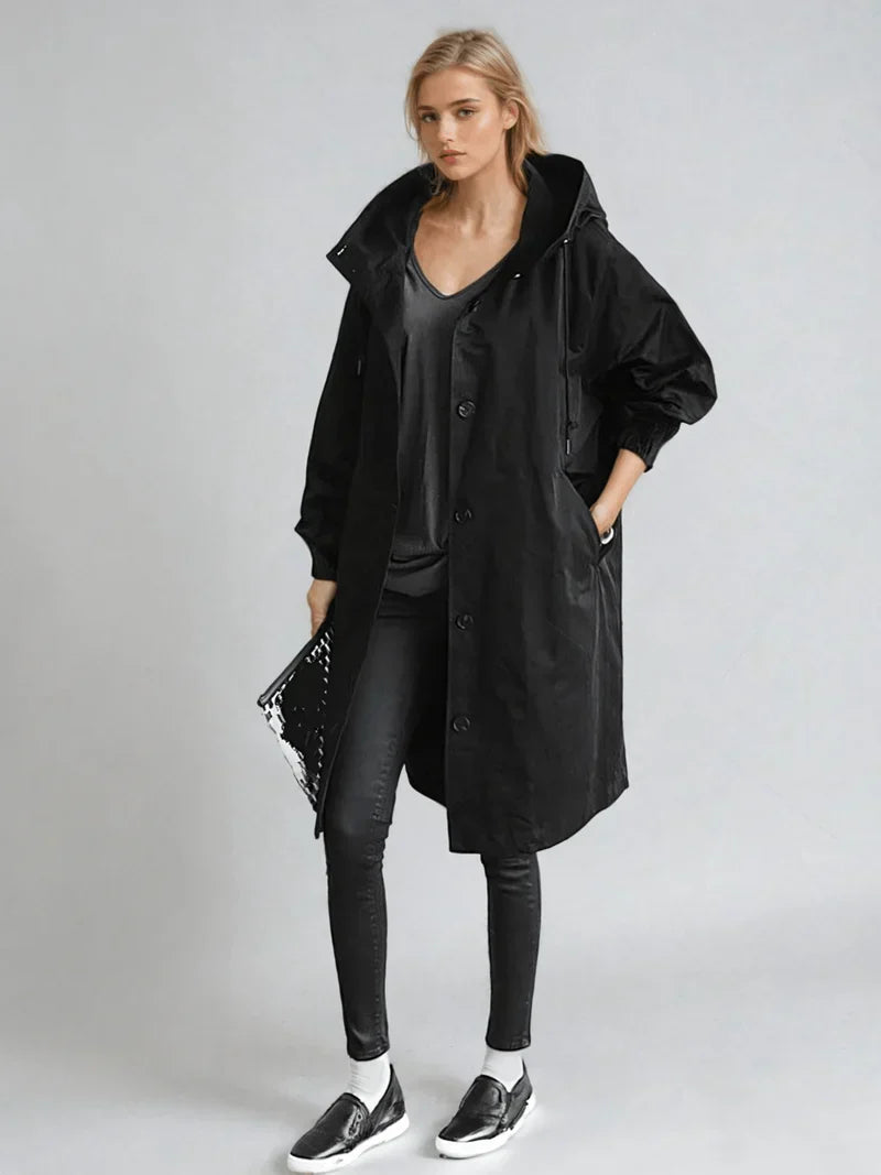 Longline Coat - Oversized Fit with Button Front