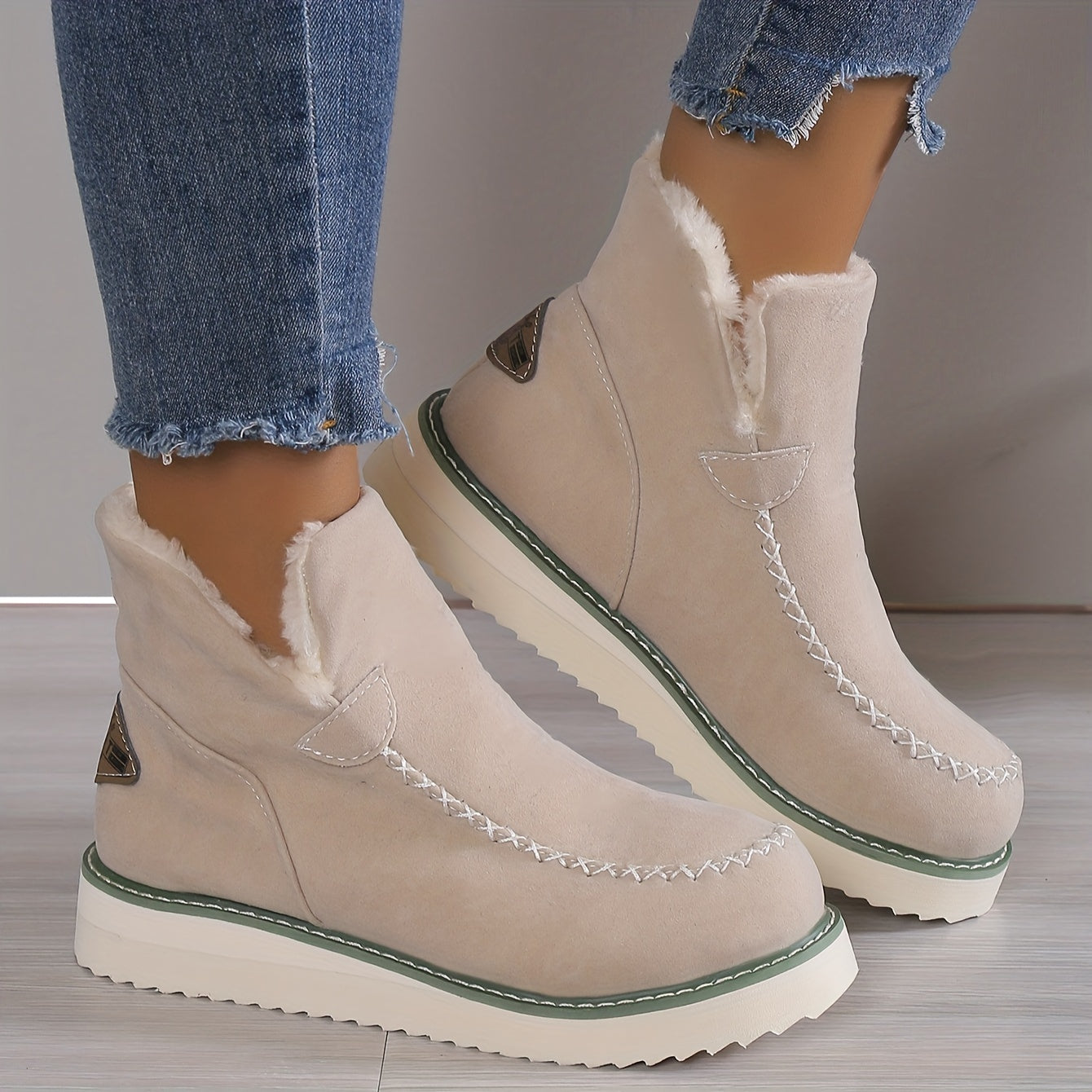 Ankle Boots - Flat Sole with Warm Lined Interior