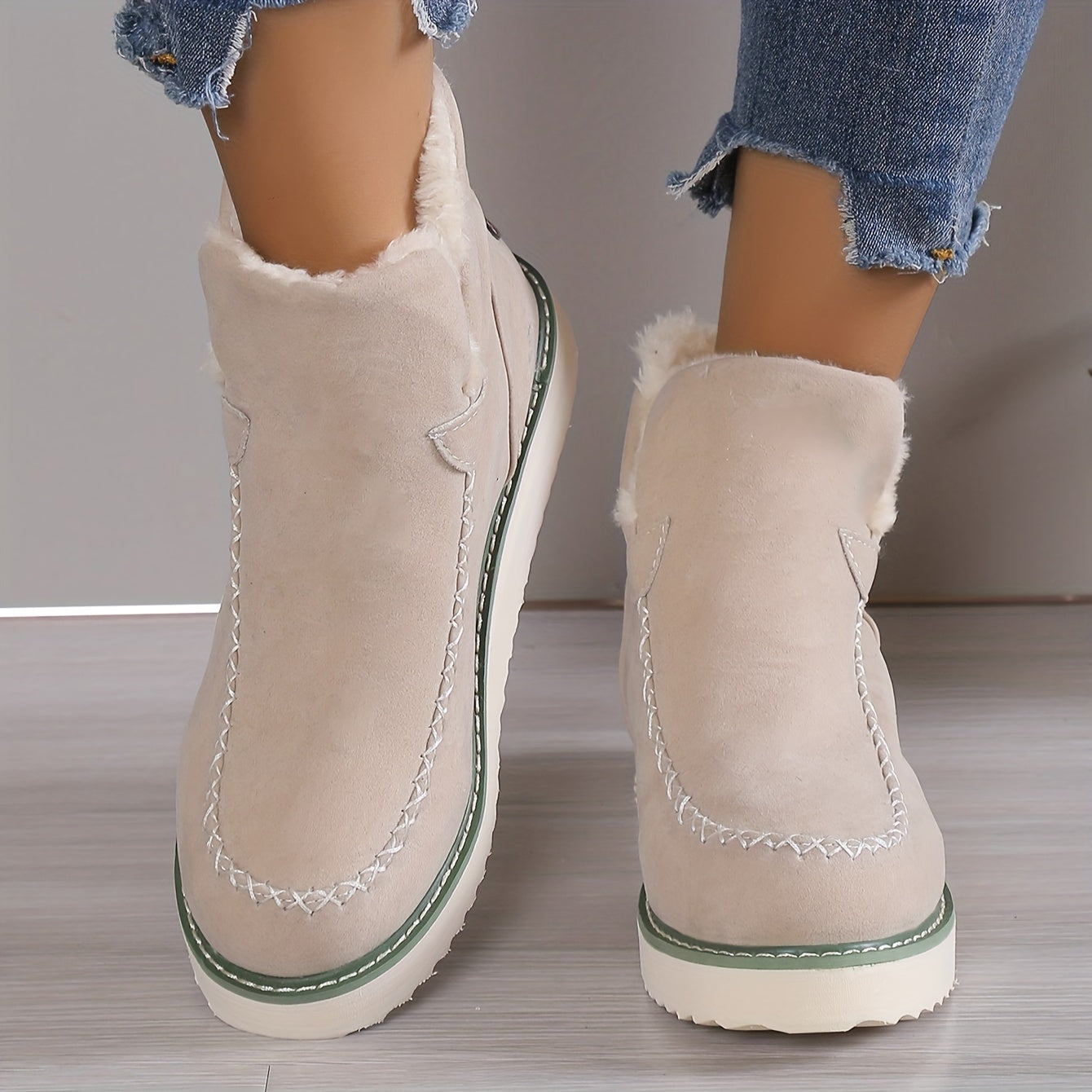 Ankle Boots - Flat Sole with Warm Lined Interior