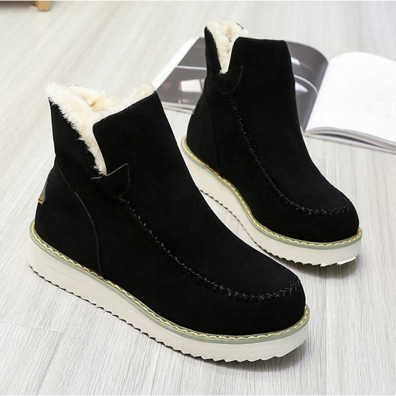 Ankle Boots - Flat Sole with Warm Lined Interior