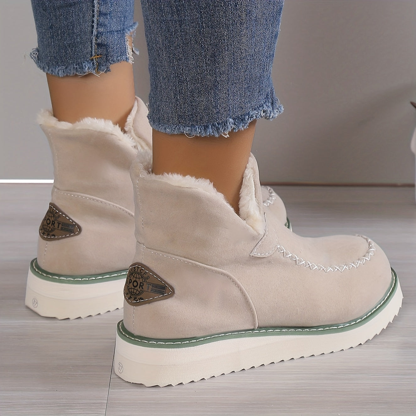 Ankle Boots - Flat Sole with Warm Lined Interior