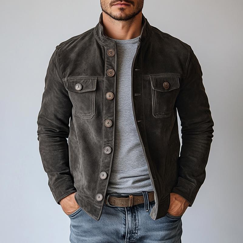 Casual Jacket | Stand Collar Button Front