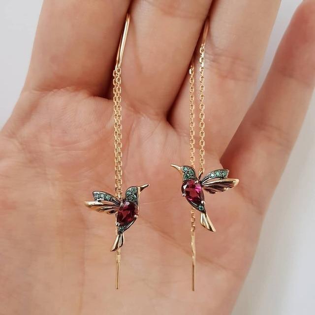 Bird Drop Earrings - Threader Design
