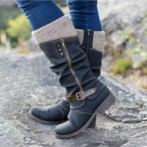 High Boots | Buckle Strap with Block Heel