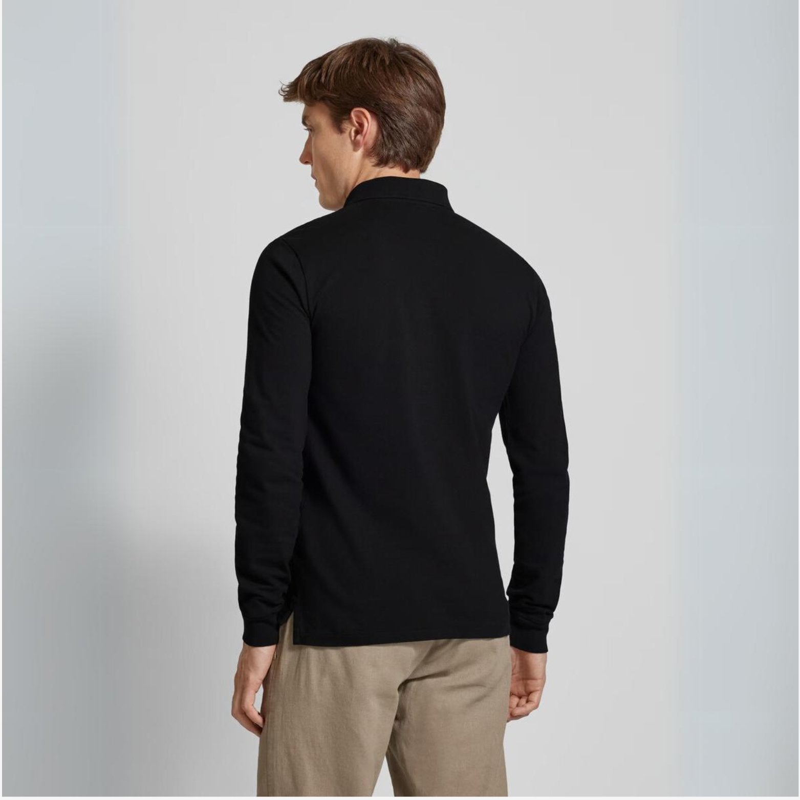 Long Sleeve Polo Shirt - Classic Button Neck