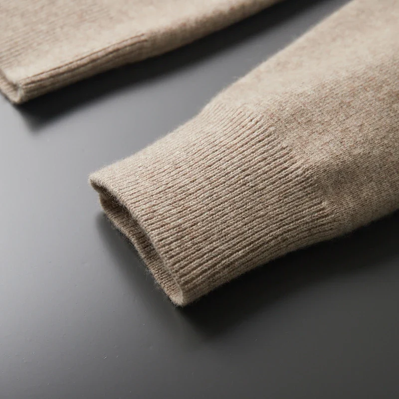 Zip Cardigan - Minimal Collar and Fine Knit Finish