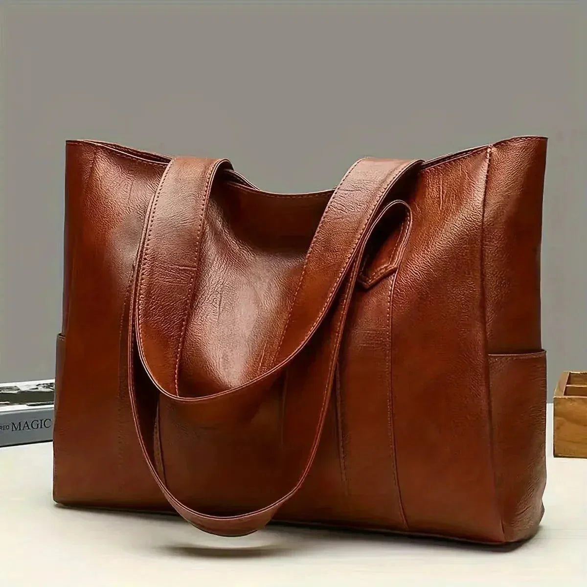 Shoulder Bag - Large Tote Style with Side Pockets
