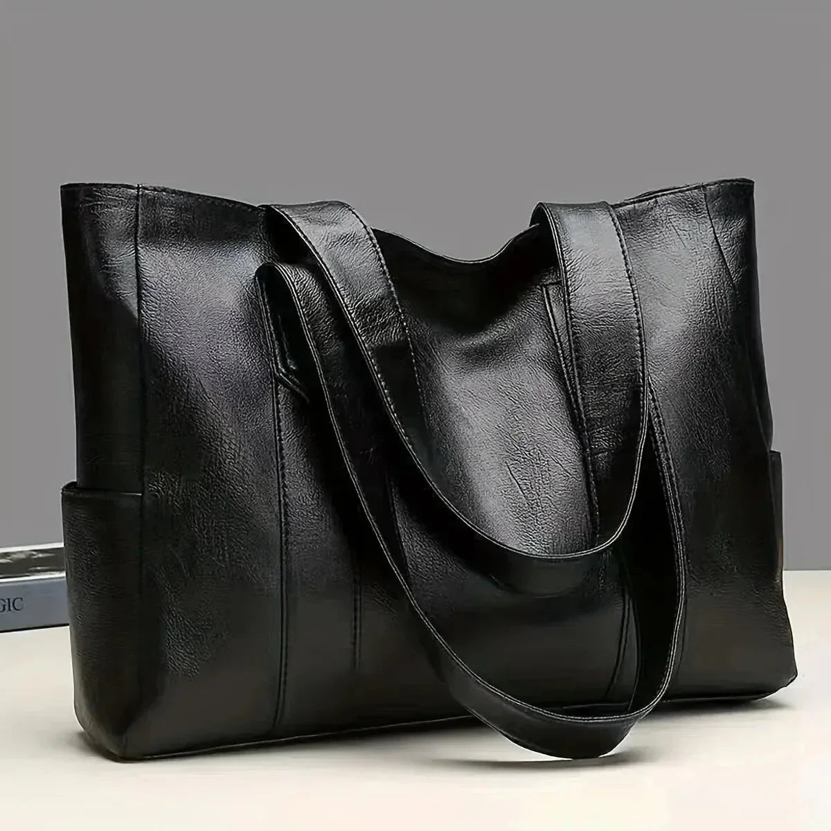 Shoulder Bag - Large Tote Style with Side Pockets