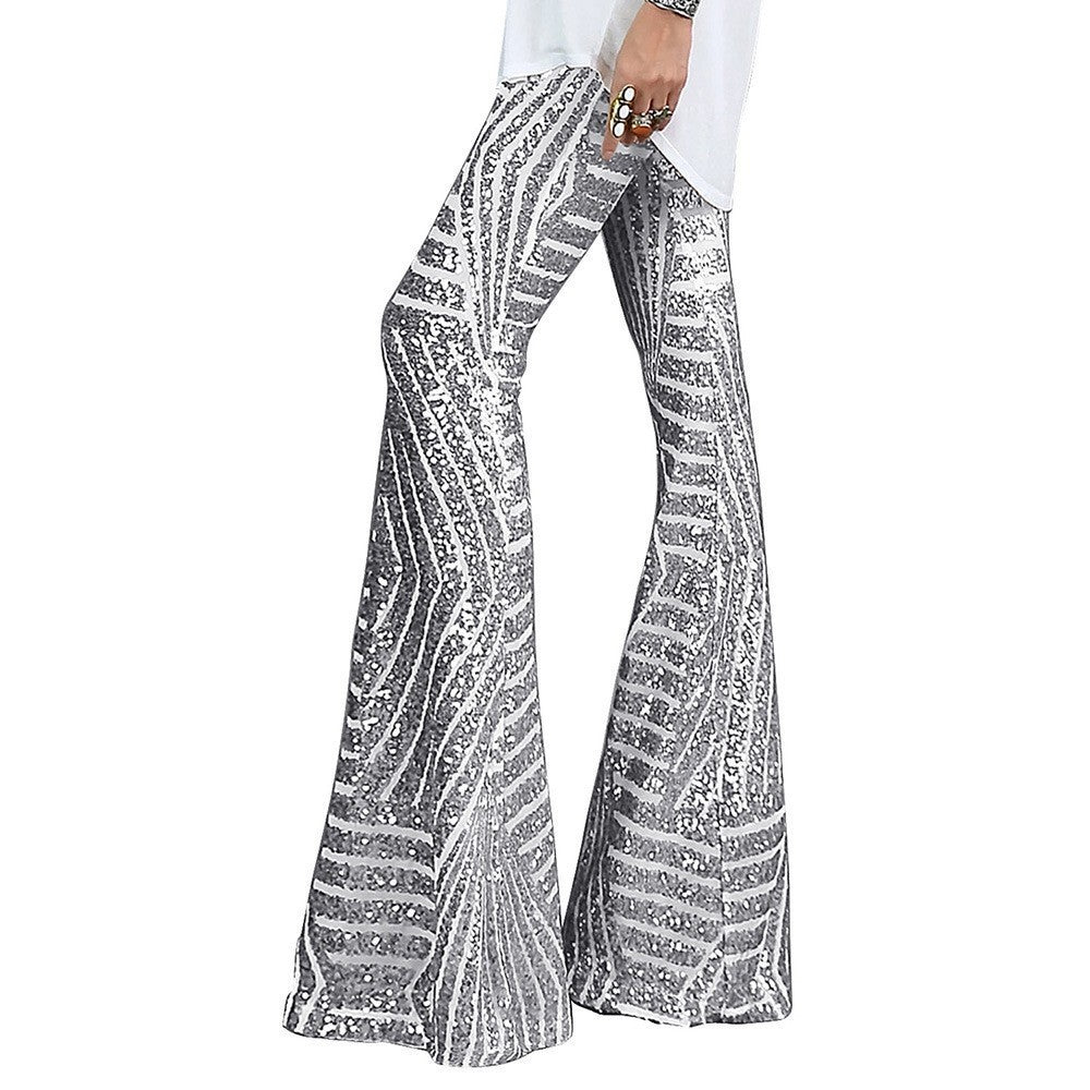 Flared Trousers - High Waist Party Fit