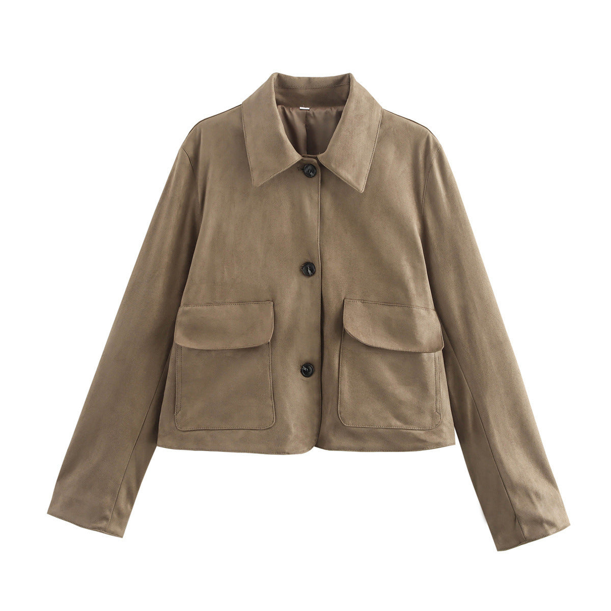 Short Button Jacket - Boxy Fit with Front Flap Pockets