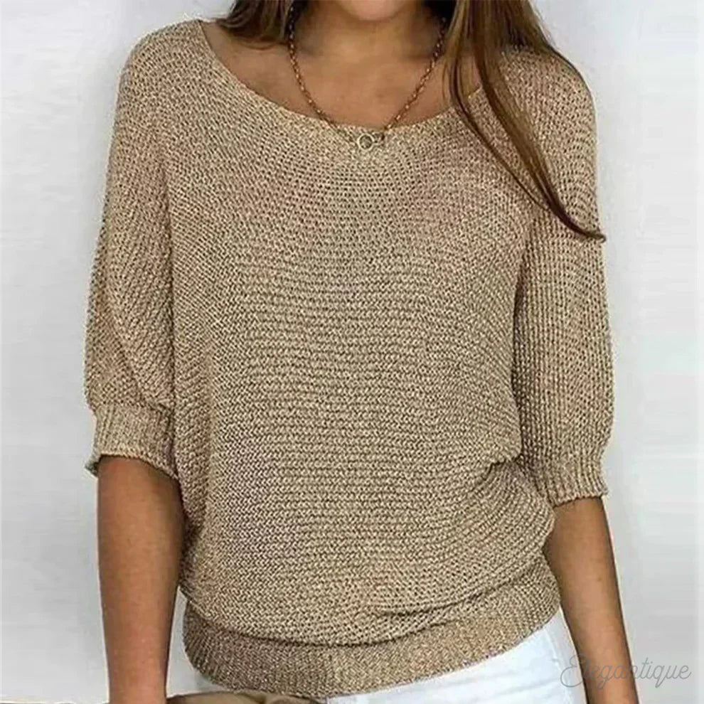 Knit Top | Loose Fit with Half Sleeve Design