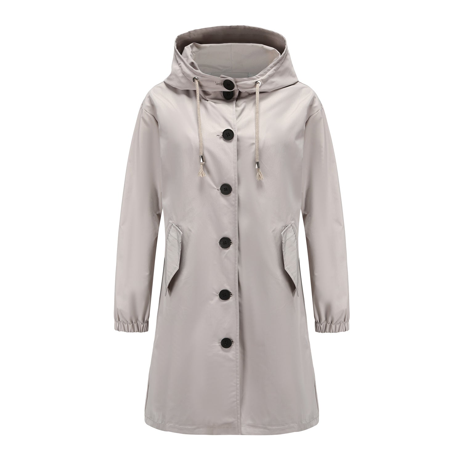 Rain Jacket - Hooded Oversized Style with Button Front