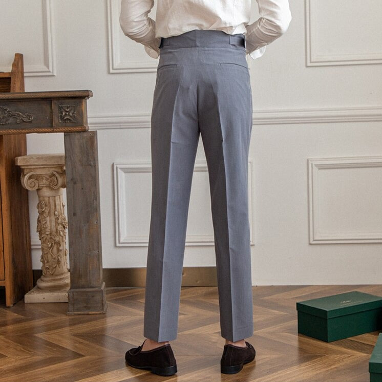 High Waist Formal Trousers | Tapered Fit with Pleats