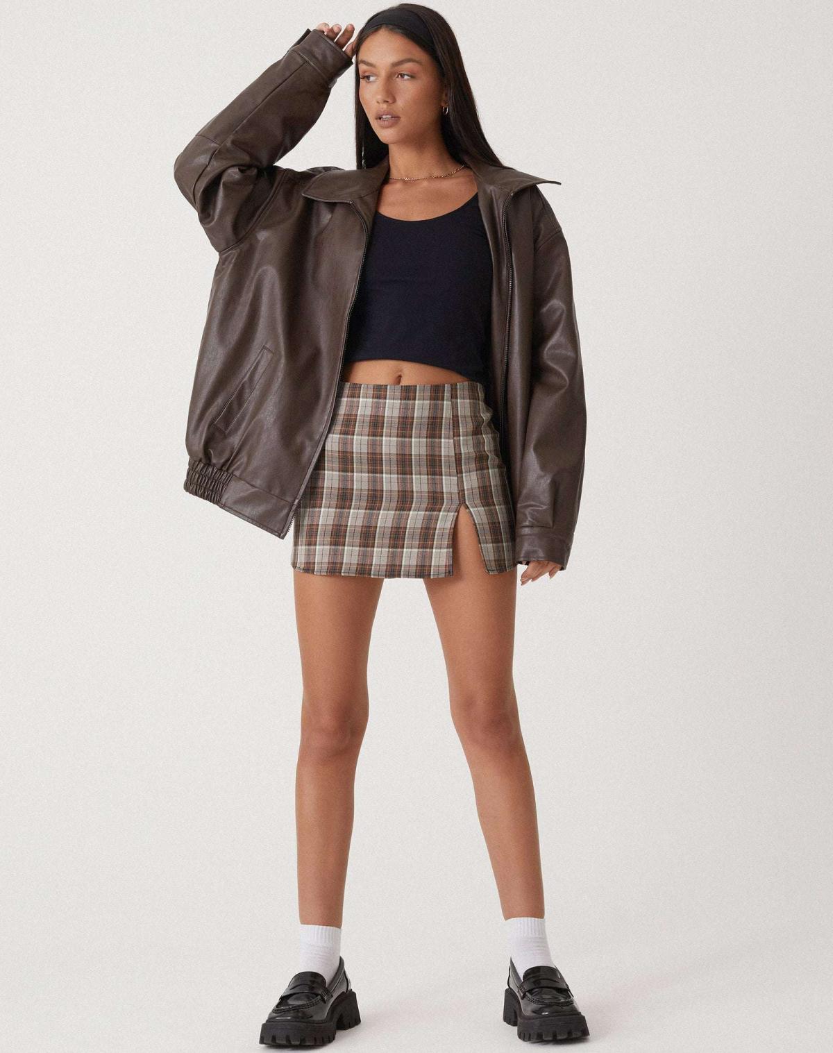 Oversized Bomber Jacket - Zip Front with Wide Collar