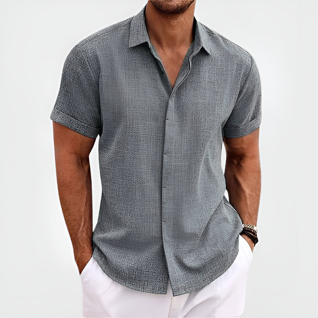 Men's Short Longsleeve Polo Shirt
